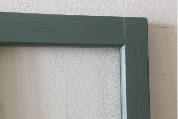 くすんだグリーン×グレーペイント!おしゃれなガラス戸2枚セット