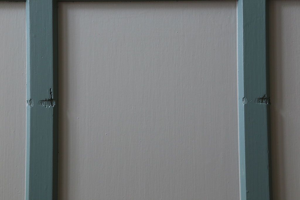 くすんだグリーン×グレーペイント!おしゃれなガラス戸2枚セット