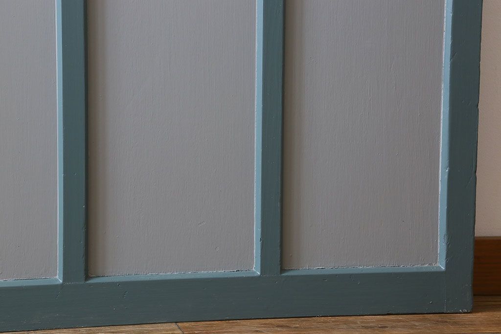 くすんだグリーン×グレーペイント!おしゃれなガラス戸2枚セット