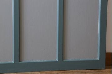 くすんだグリーン×グレーペイント!おしゃれなガラス戸2枚セット