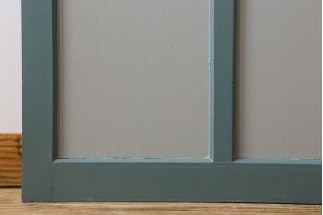 くすんだグリーン×グレーペイント!おしゃれなガラス戸2枚セット