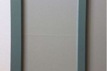 くすんだグリーン×グレーペイント!おしゃれなガラス戸2枚セット