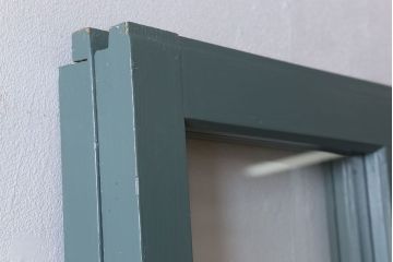 くすんだグリーン×グレーペイント!おしゃれなガラス戸2枚セット