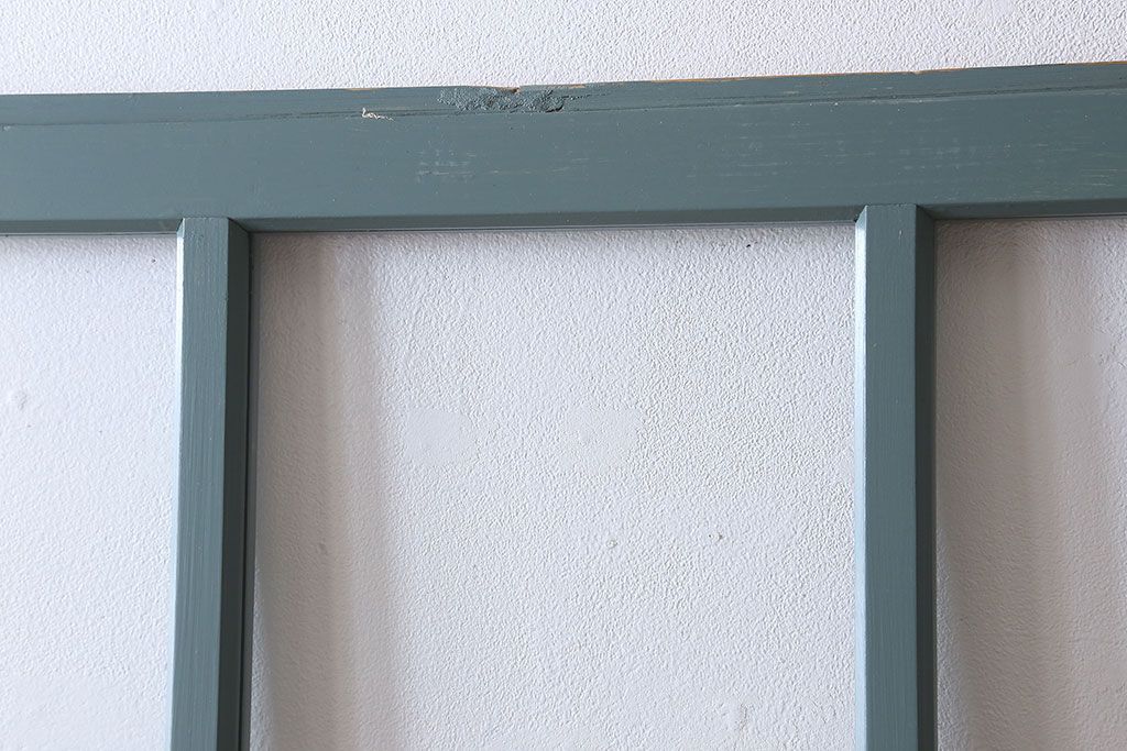 くすんだグリーン×グレーペイント!おしゃれなガラス戸2枚セット