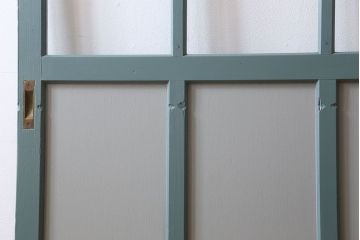 くすんだグリーン×グレーペイント!おしゃれなガラス戸2枚セット