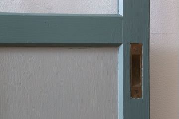 くすんだグリーン×グレーペイント!おしゃれなガラス戸2枚セット