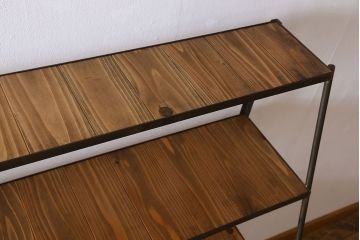 ラフジュ工房オリジナル　アイアンフレームのディスプレイラック【大】(陳列棚・飾り棚)(1)