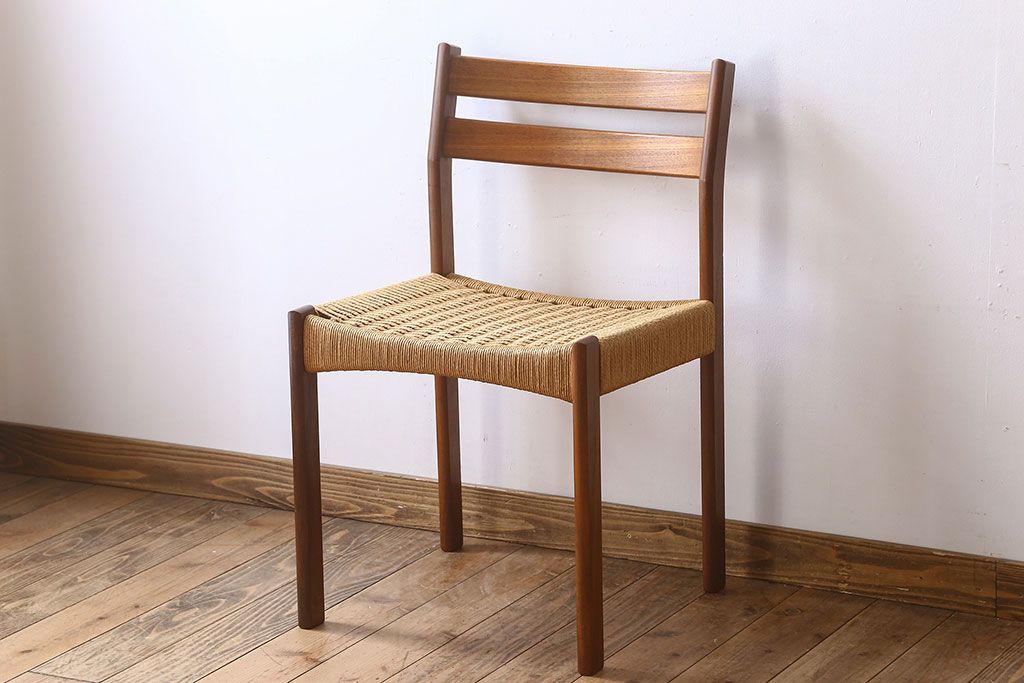 ヴィンテージ家具　北欧ビンテージ　ペーパーコードチェア(ダイニングチェア)(3)