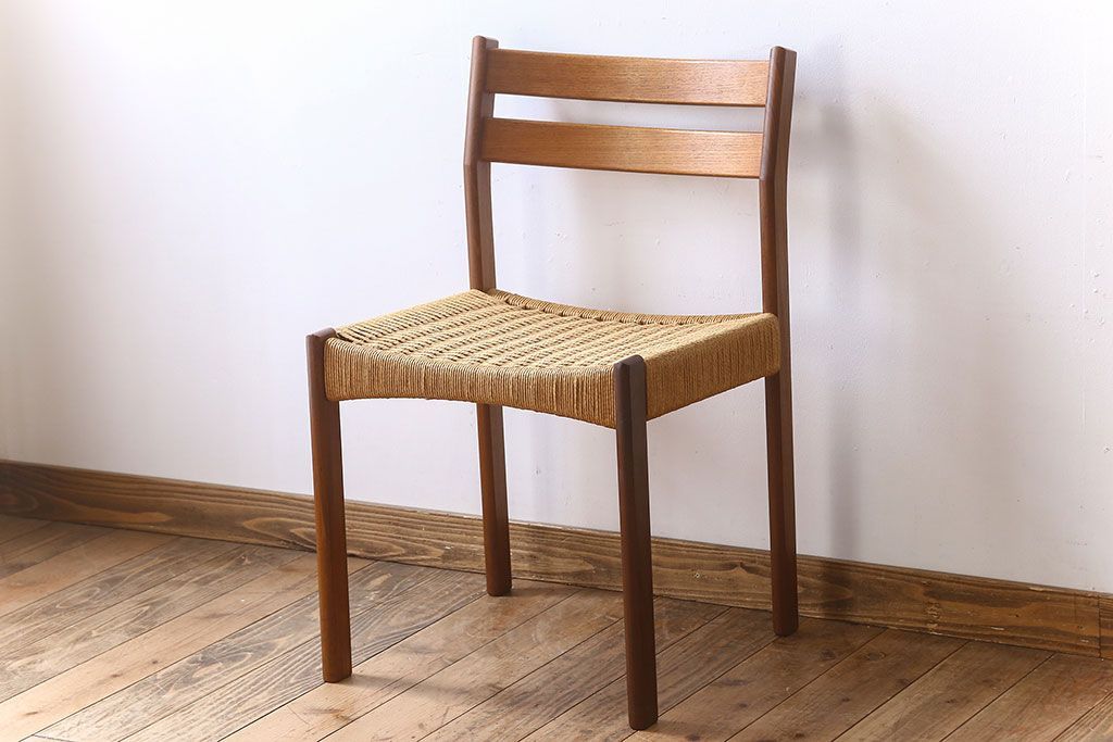 北欧家具　ビンテージ　ペーパーコードチェア(ダイニングチェア)(1)