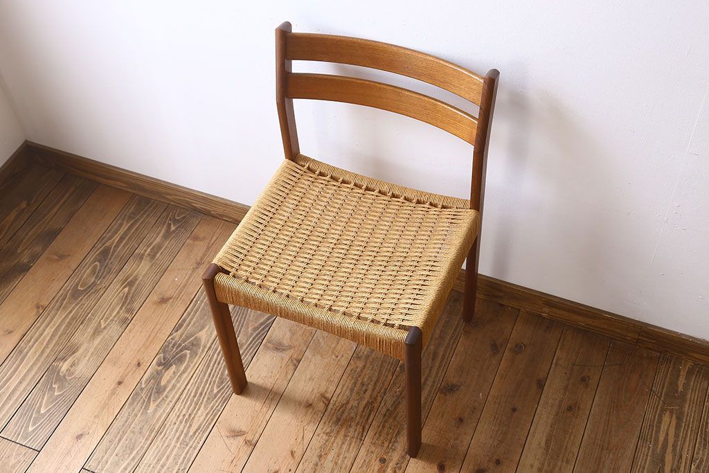 北欧家具　ビンテージ　ペーパーコードチェア(ダイニングチェア)(1)