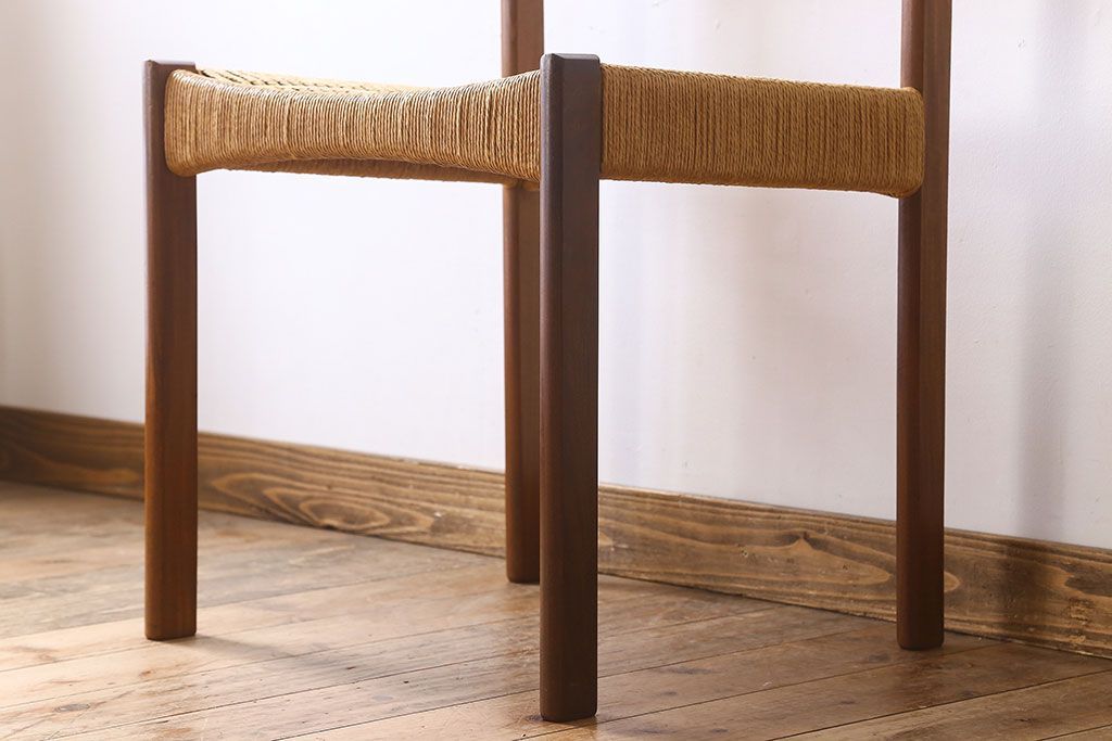 北欧家具　ビンテージ　ペーパーコードチェア(ダイニングチェア)(1)
