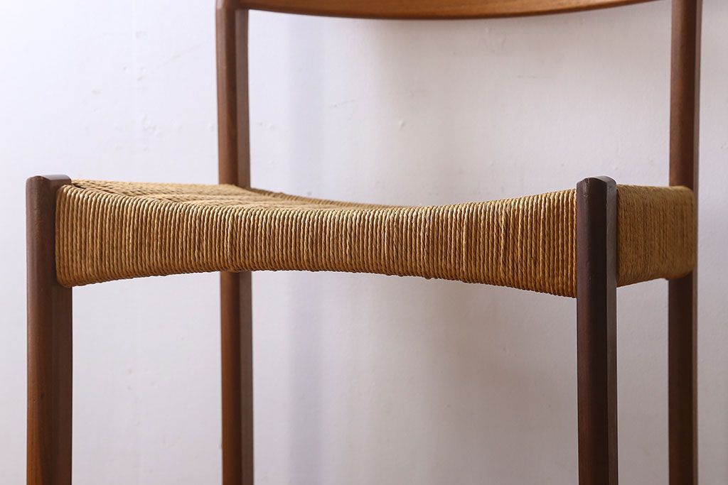 北欧家具　ビンテージ　ペーパーコードチェア(ダイニングチェア)(1)