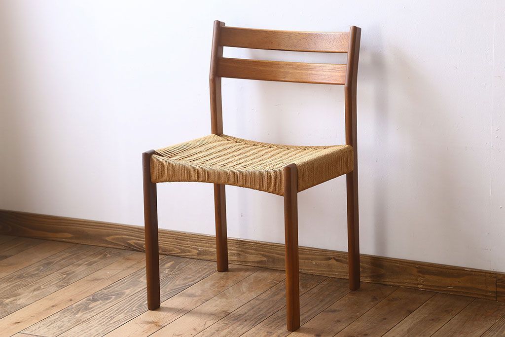 北欧家具　ビンテージ　ペーパーコードチェア(ダイニングチェア)(2)
