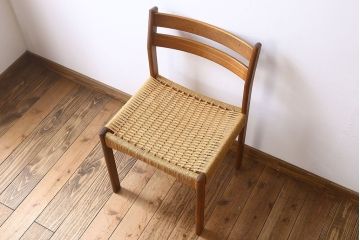 北欧家具　ビンテージ　ペーパーコードチェア(ダイニングチェア)(2)