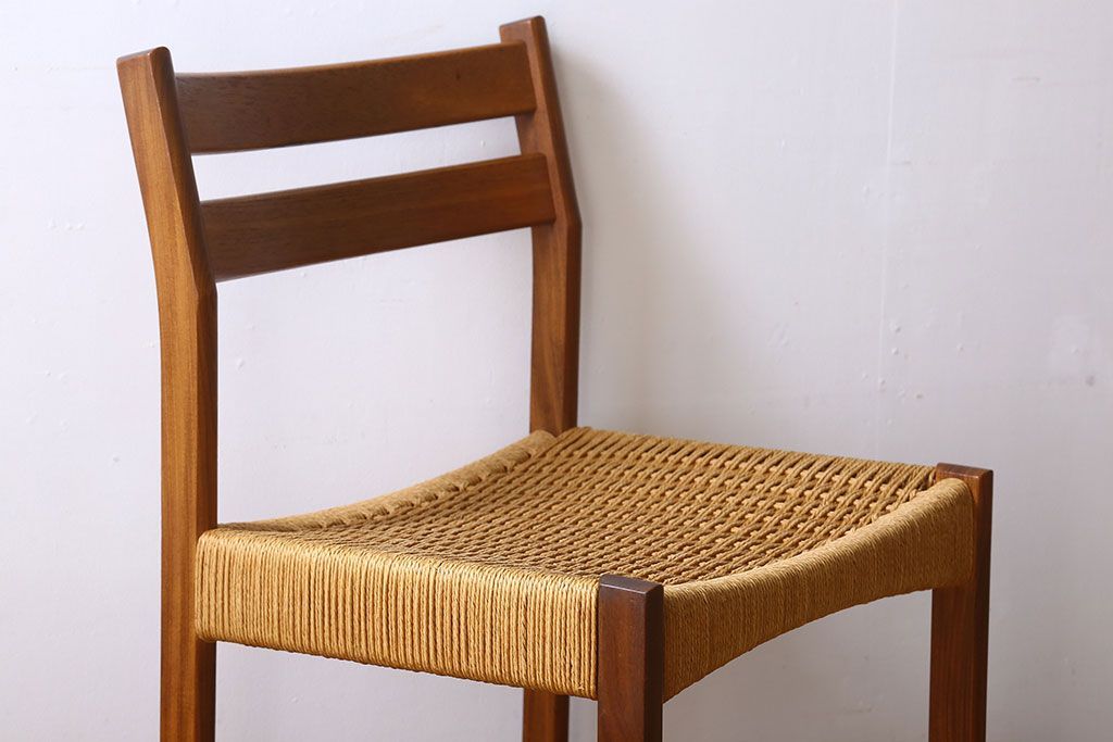 北欧家具　ビンテージ　ペーパーコードチェア(ダイニングチェア)(2)