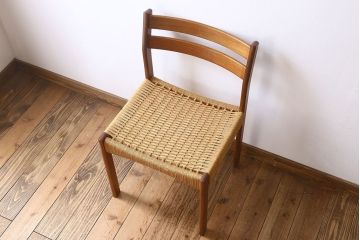 北欧家具　ビンテージ　ペーパーコードチェア(ダイニングチェア)(3)