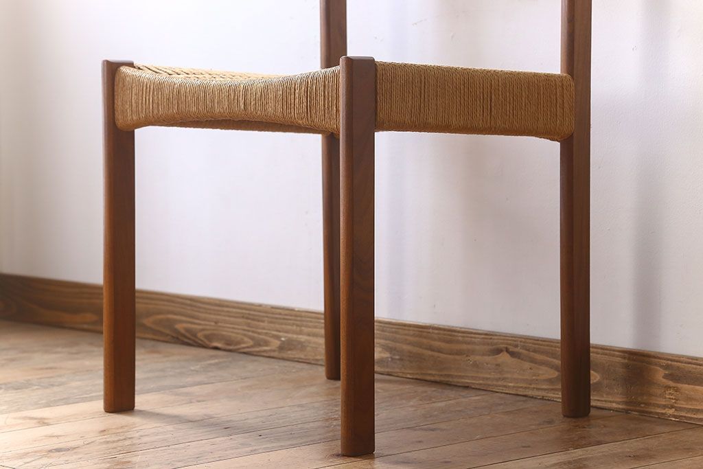 北欧家具　ビンテージ　ペーパーコードチェア(ダイニングチェア)(3)