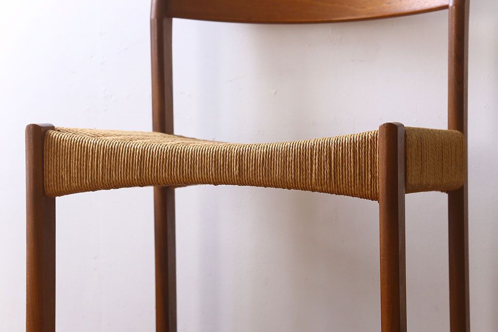 北欧家具　ビンテージ　ペーパーコードチェア(ダイニングチェア)(3)