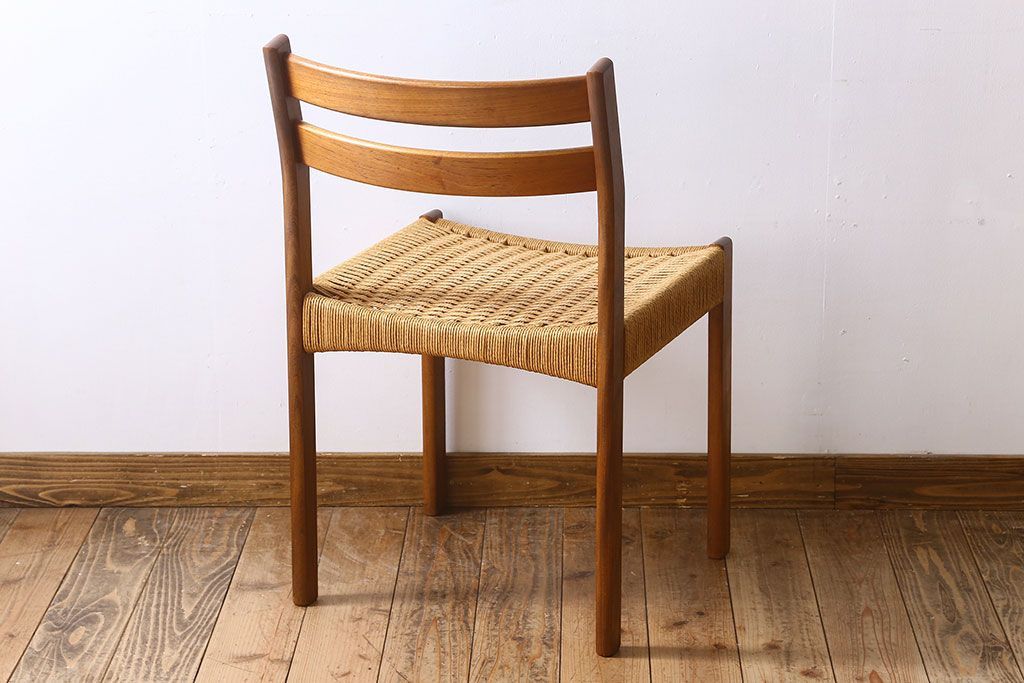 北欧家具　ビンテージ　ペーパーコードチェア(ダイニングチェア)(3)
