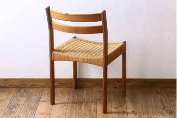 北欧家具　ビンテージ　ペーパーコードチェア(ダイニングチェア)(3)