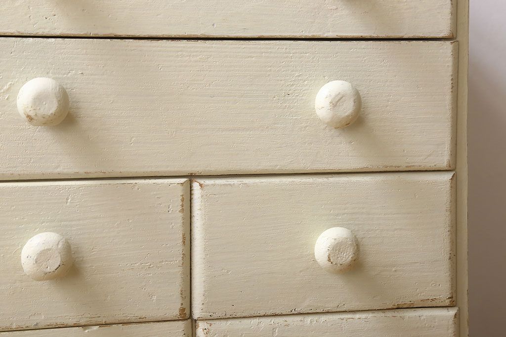 アンティーク家具　フランスアンティーク　アイボリーペイント　小引き出し(ドロワー)