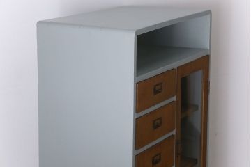 アンティーク家具　7杯引き出し付き!和製アンティークのペイント収納棚(戸棚)