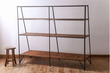 ラフジュ工房オリジナル　アイアンフレームのディスプレイラック【大】(陳列棚・飾り棚)(2)