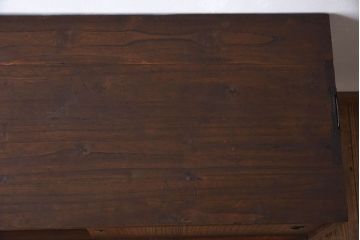 アンティーク家具　総桐材製!シンプルな鉄脚付きローボード