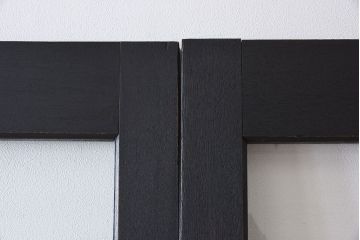 【M様ご成約分-左】ビンテージ　両開き　無垢材!特大ガラスドア2枚セット(間仕切り・パーテーション)