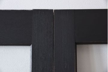 【M様ご成約分-左】ビンテージ　両開き　無垢材!特大ガラスドア2枚セット(間仕切り・パーテーション)