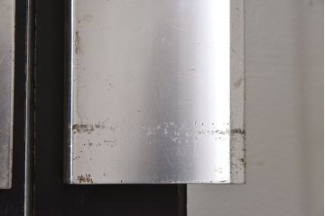 【M様ご成約分-左】ビンテージ　両開き　無垢材!特大ガラスドア2枚セット(間仕切り・パーテーション)