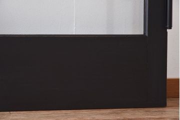 【M様ご成約分-左】ビンテージ　両開き　無垢材!特大ガラスドア2枚セット(間仕切り・パーテーション)
