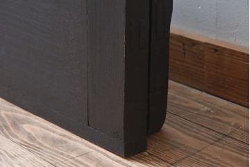 【M様ご成約分-左】ビンテージ　両開き　無垢材!特大ガラスドア2枚セット(間仕切り・パーテーション)
