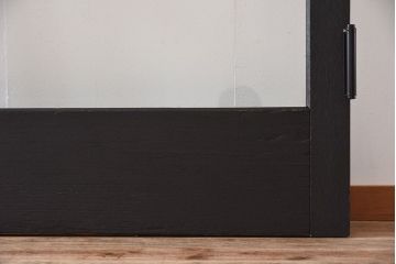 【M様ご成約分-左】ビンテージ　両開き　無垢材!特大ガラスドア2枚セット(間仕切り・パーテーション)