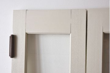 ビンテージ　両開き　無垢材!特大ガラスドア2枚セット(間仕切り・パーテーション)