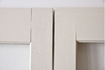 ビンテージ　両開き　無垢材!特大ガラスドア2枚セット(間仕切り・パーテーション)