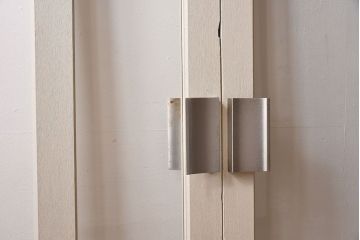 ビンテージ　両開き　無垢材!特大ガラスドア2枚セット(間仕切り・パーテーション)