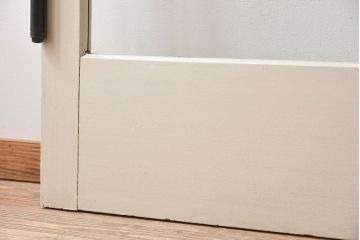 ビンテージ　両開き　無垢材!特大ガラスドア2枚セット(間仕切り・パーテーション)