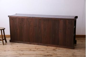 アンティーク家具　上品な和製アンティークの昇り引き出し付き水屋箪笥サイドボード　6尺