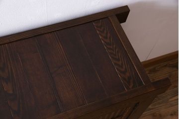 中古　民芸家具　国産　手作り　五尺　栗無垢材製!収納箪笥サイドボード(水屋箪笥)