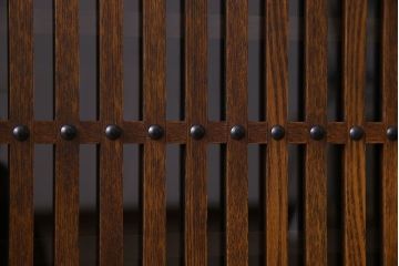 中古　民芸家具　国産　手作り　五尺　栗無垢材製!収納箪笥サイドボード(水屋箪笥)