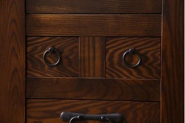 中古　民芸家具　国産　手作り　五尺　栗無垢材製!収納箪笥サイドボード(水屋箪笥)