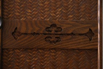 中古　民芸家具　国産　手作り　五尺　栗無垢材製!収納箪笥サイドボード(水屋箪笥)