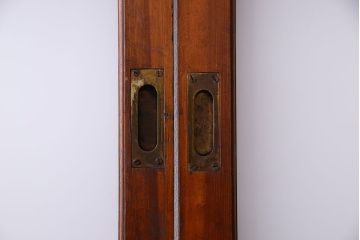 和製アンティーク　レトロな古い木のガラス戸2枚セット