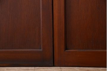 和製アンティーク　レトロな古い木のガラス戸2枚セット