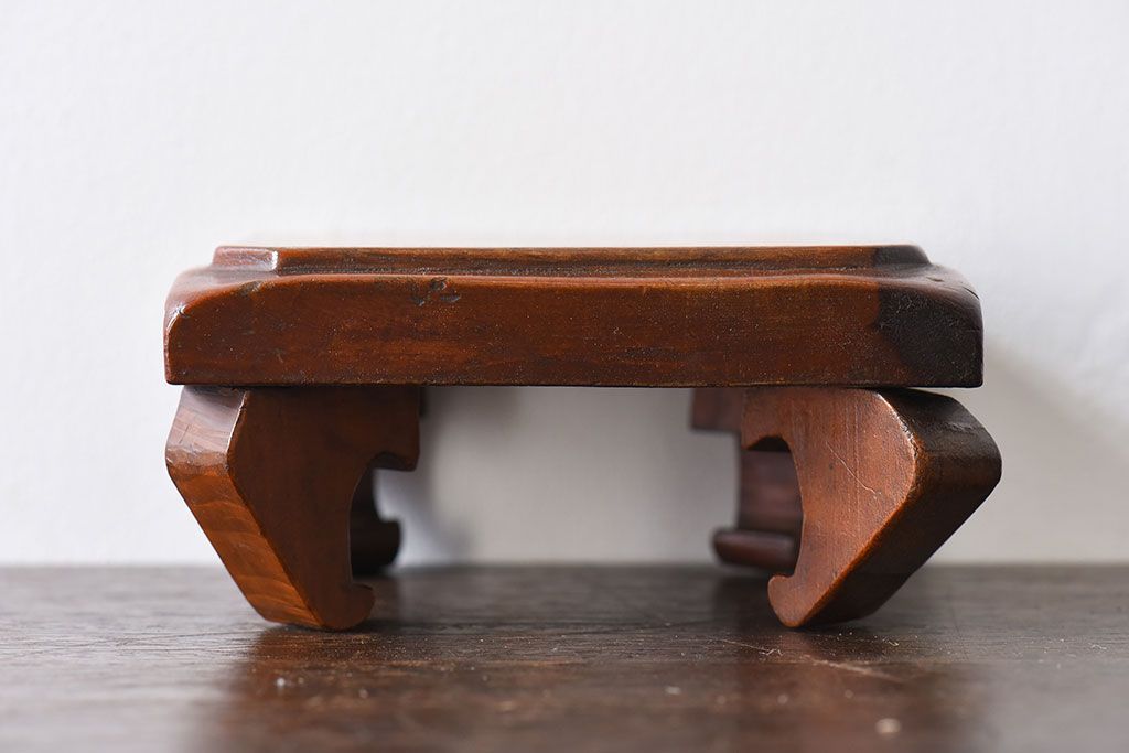 アンティーク家具　昭和期　古い木のアンティーク花台