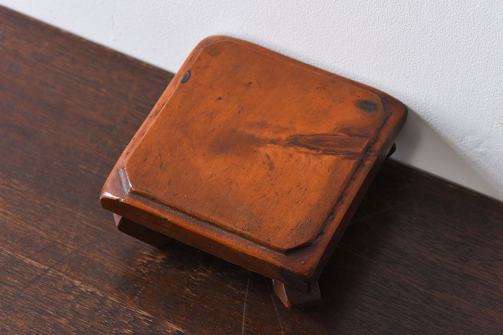 アンティーク家具　昭和期　古い木のアンティーク花台