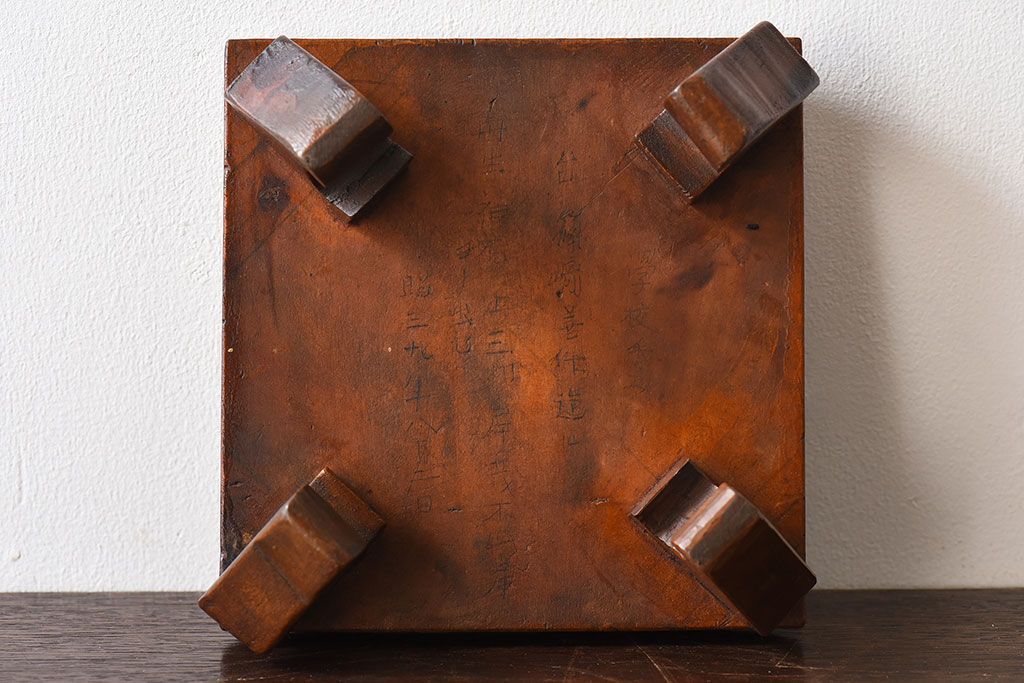 アンティーク家具　昭和期　古い木のアンティーク花台