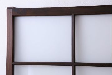 和製アンティーク　すりガラス入り!古い木のガラス戸2枚セット
