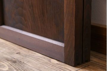 和製アンティーク　すりガラス入り!古い木のガラス戸2枚セット